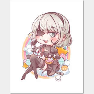 Chibi YoRHa No.2 Type B Easter Celebration Posters and Art